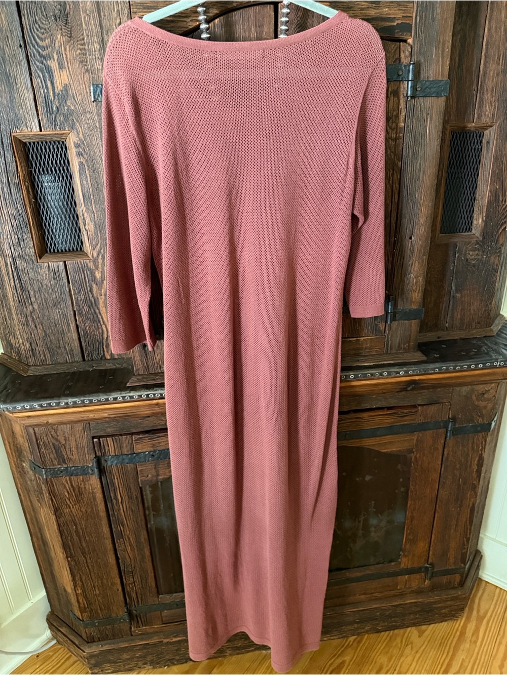 Peruvian Connection Cotton Knit Maxi in Dusty Rose/Terra Cota Size Large - Picture 5 of 14